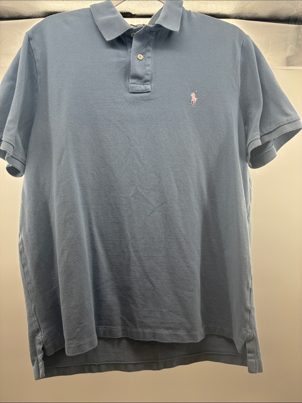 Polo by Ralph Lauren Light Blue Polo with Pink Pony